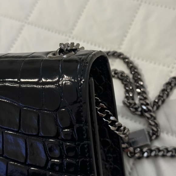 Saint Laurent Black Croc Small Kate Bag - Picture 6 of 11